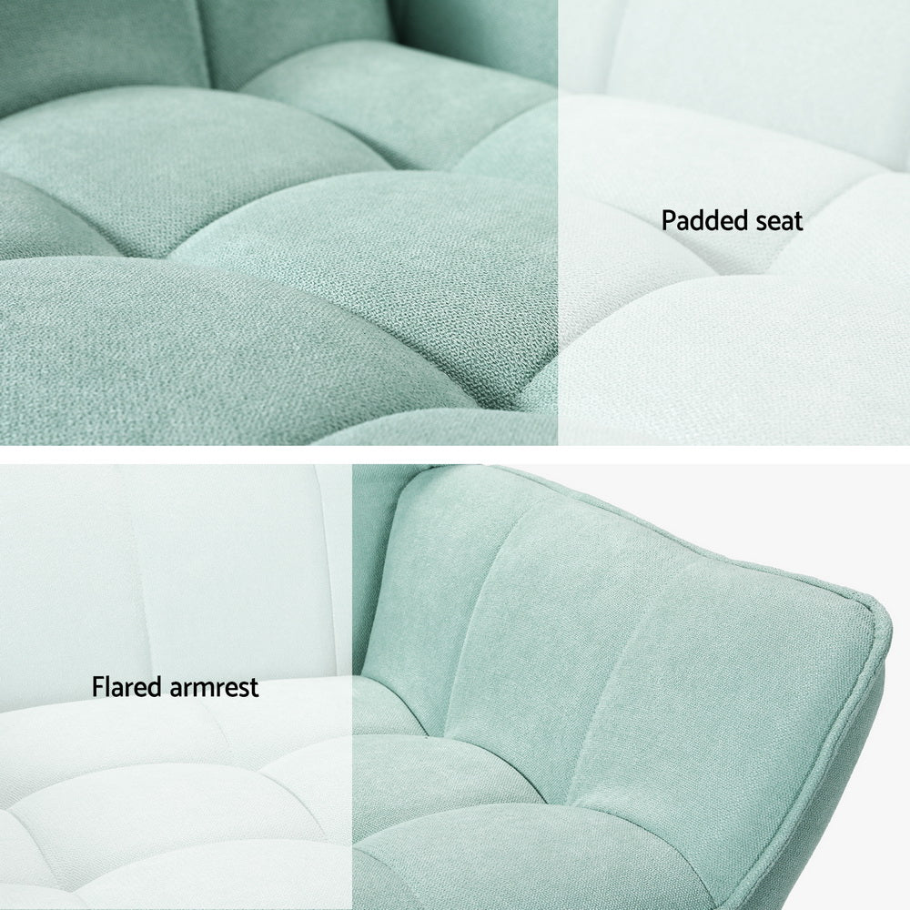Arm Chairs & Recliners: Artiss Armchair Lounge Chair Accent Chairs Sofa Linen Fabric Cushion Seat Blue