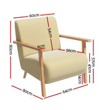 Arm Chairs & Recliners: Artiss Armchair Velvet Yellow Olie