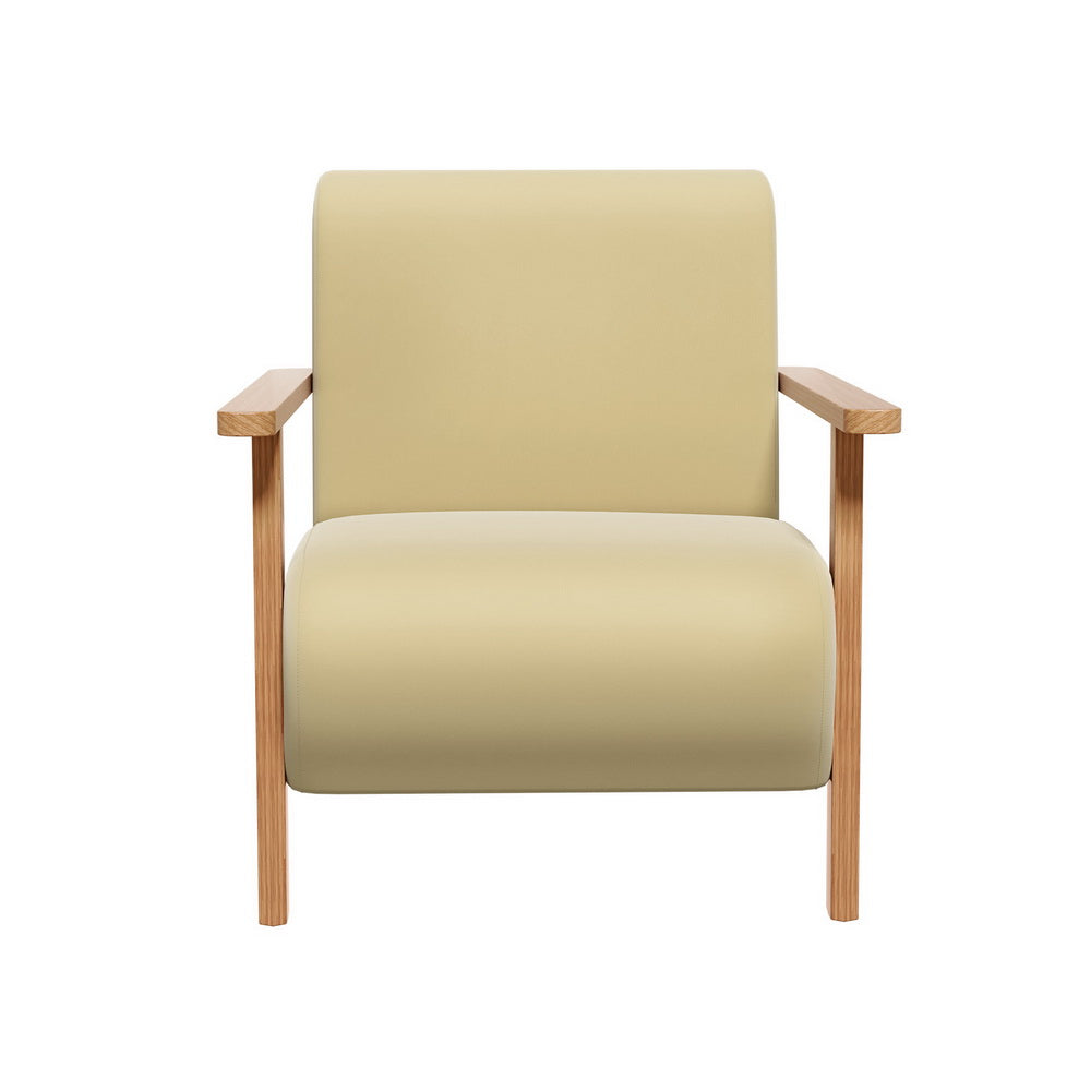 Arm Chairs & Recliners: Artiss Armchair Velvet Yellow Olie