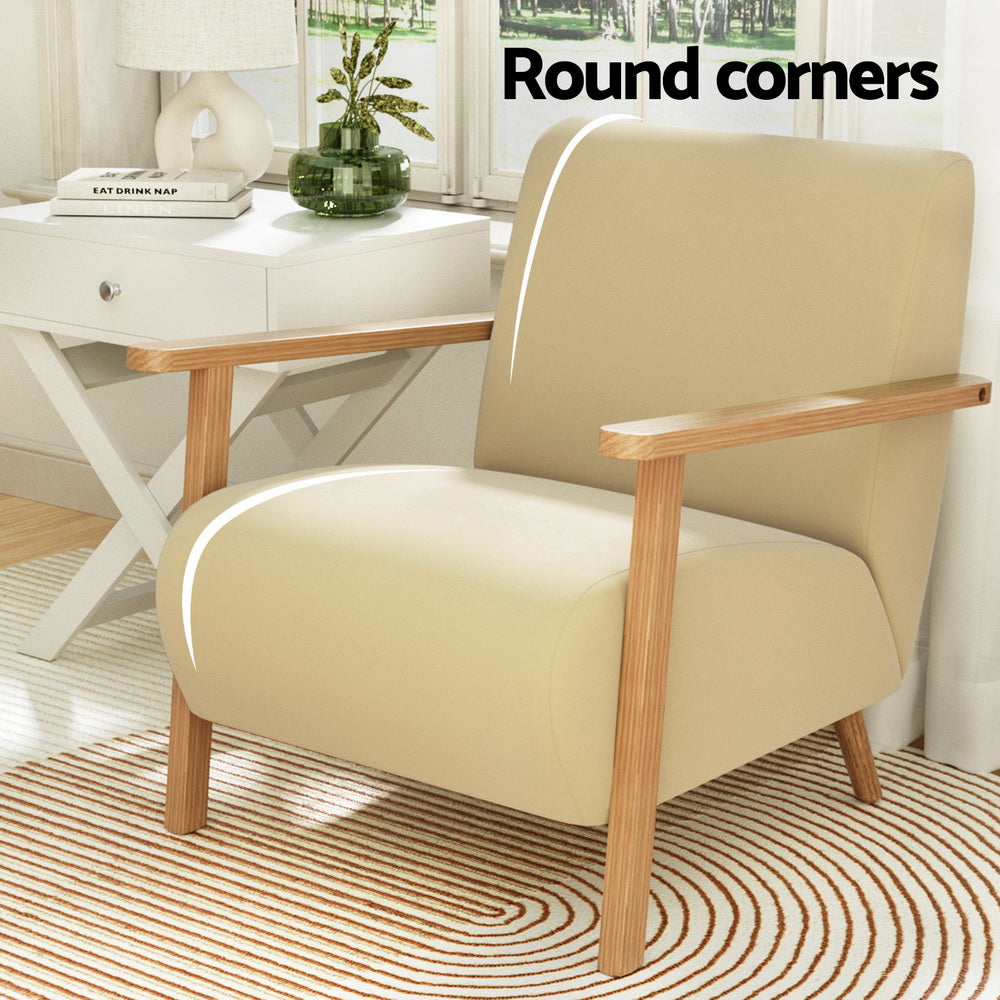 Arm Chairs & Recliners: Artiss Armchair Velvet Yellow Olie