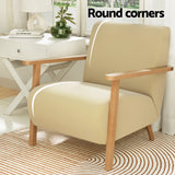Arm Chairs & Recliners: Artiss Armchair Velvet Yellow Olie