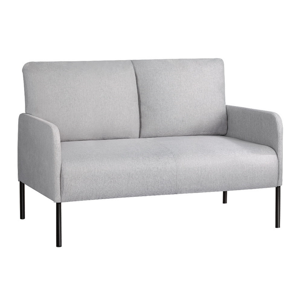 Arm Chairs & Recliners: Artiss Armchair 2-Seater Sofa Pillow Linen Grey