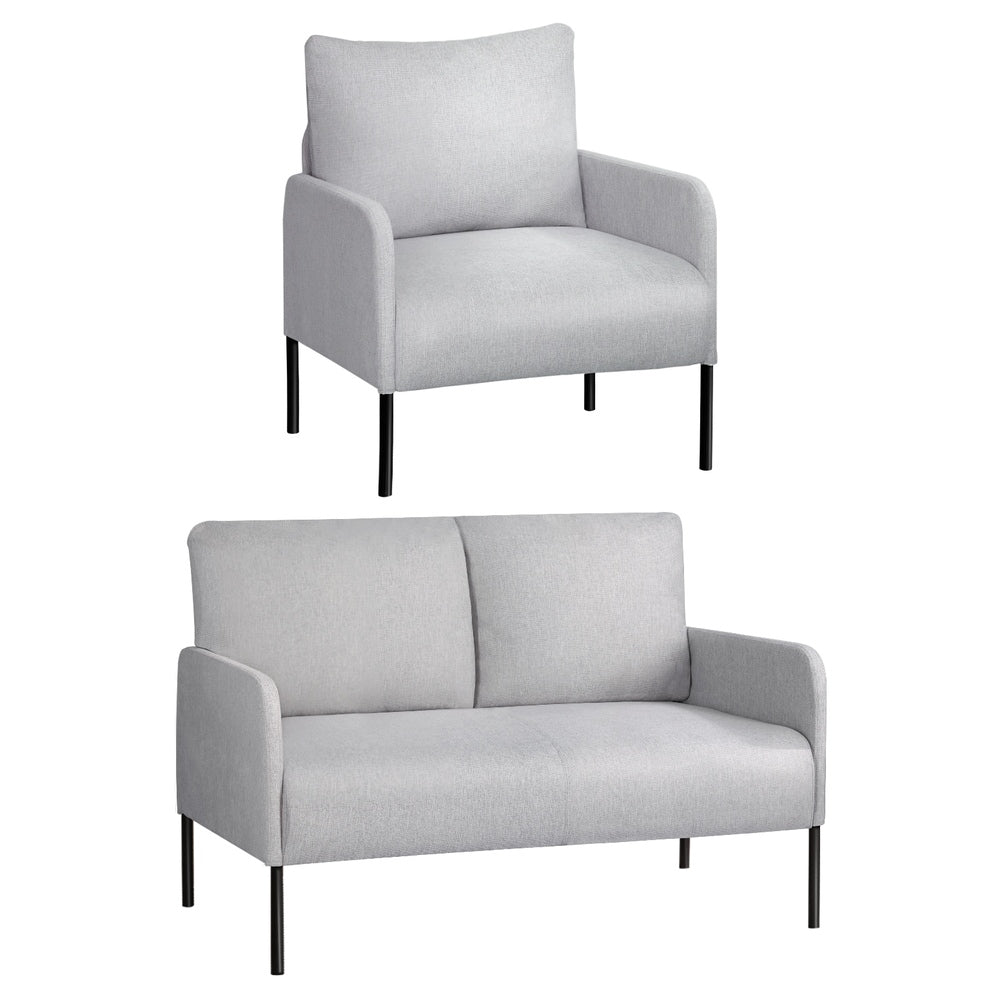 Arm Chairs & Recliners: Artiss Armchair 4 Seater Sofa Set Pillow Gery Kane