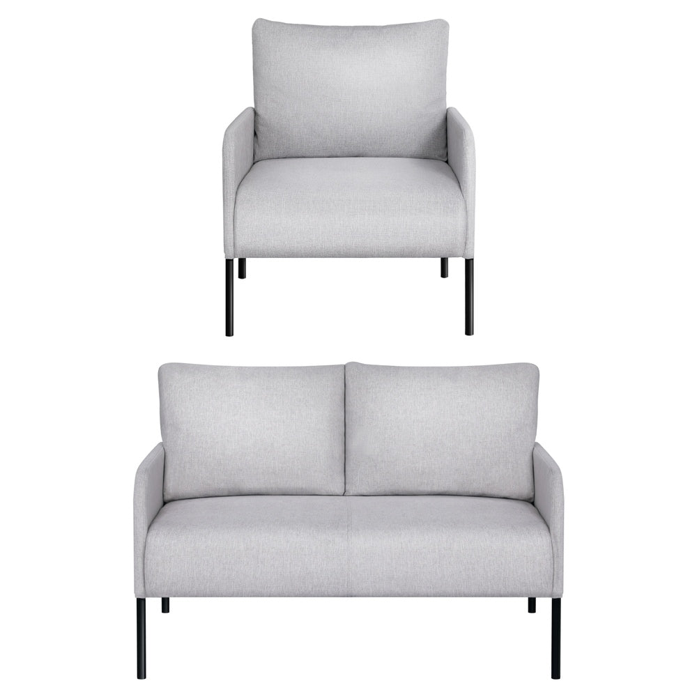 Arm Chairs & Recliners: Artiss Armchair 4 Seater Sofa Set Pillow Gery Kane