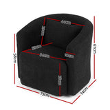 Arm Chairs & Recliners: Artiss Round Swivel Armchair Sherpa Fleece Black