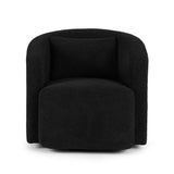 Arm Chairs & Recliners: Artiss Round Swivel Armchair Sherpa Fleece Black