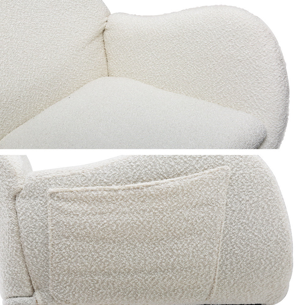 Arm Chairs & Recliners: Artiss Rocking Chair Armchair Pillow Boucle White