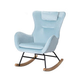Arm Chairs & Recliners: Artiss Rocking Chair Armchair Pillow Velvet Blue