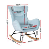 Arm Chairs & Recliners: Artiss Rocking Chair Armchair Pillow Velvet Blue
