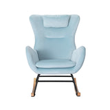 Arm Chairs & Recliners: Artiss Rocking Chair Armchair Pillow Velvet Blue
