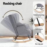 Arm Chairs & Recliners: Artiss Rocking Armchair Nursing Chair Linen Fabric Grey