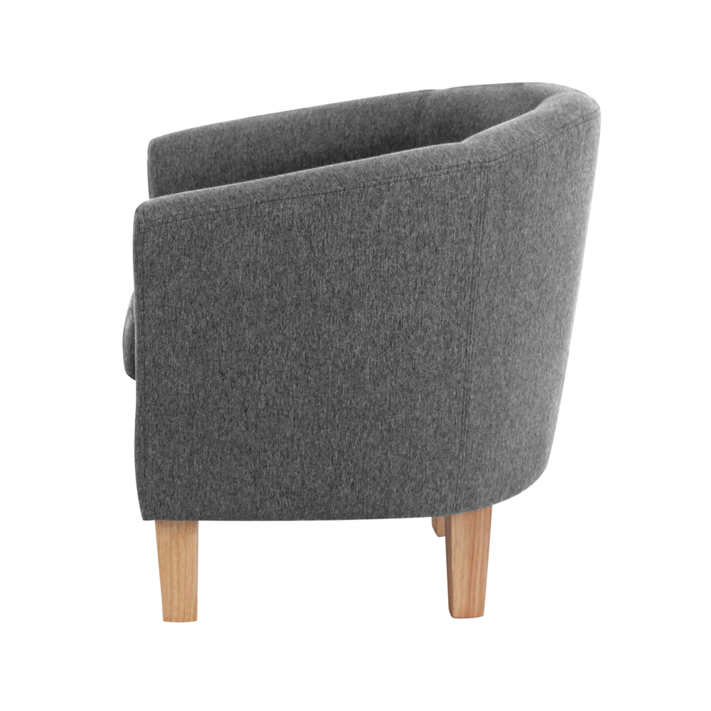 Arm Chairs & Recliners: Artiss Abby Fabric Armchair - Grey