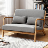 Arm Chairs & Recliners: Artiss Armchair 2-seater Loveseat Fabric Grey