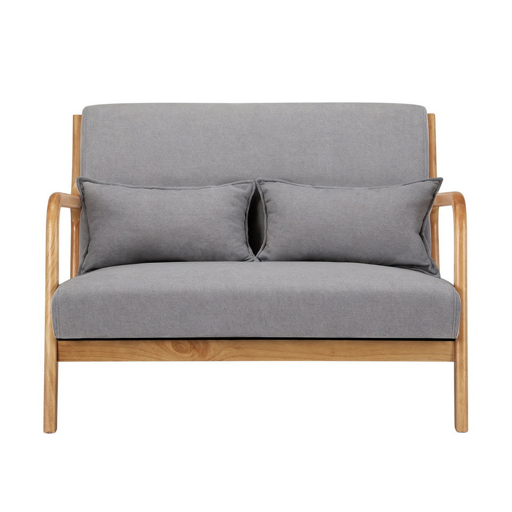 Arm Chairs & Recliners: Artiss Armchair 2-seater Loveseat Fabric Grey
