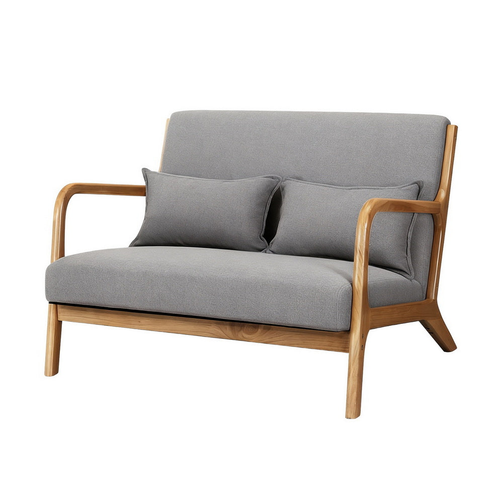 Arm Chairs & Recliners: Artiss Armchair 2-seater Loveseat Fabric Grey