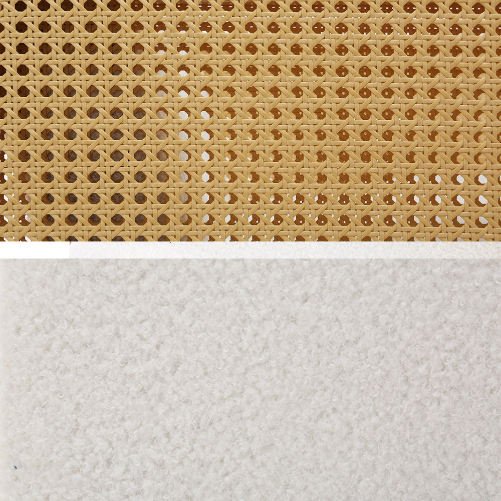Arm Chairs & Recliners: Artiss Armchair Rocking Chair Boucle Rattan White