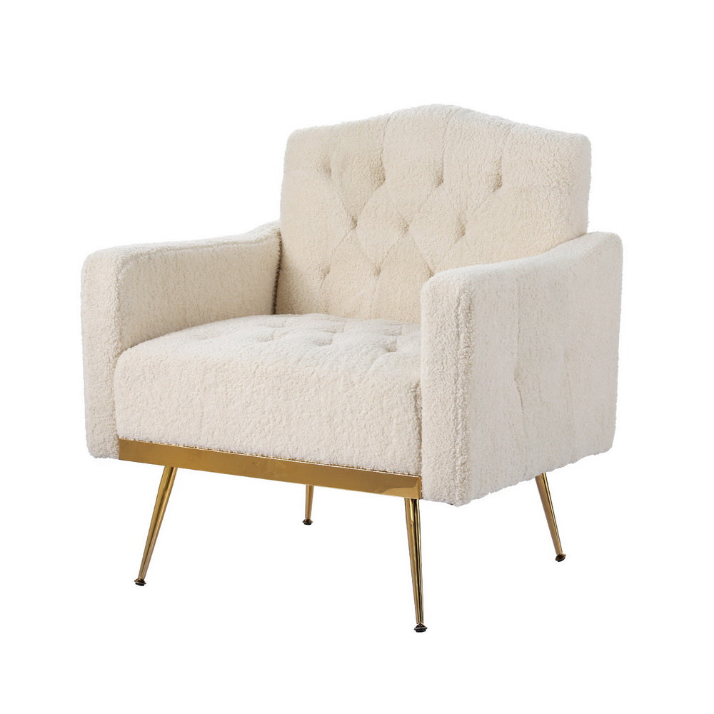 Arm Chairs & Recliners: Artiss Armchair Boucle Beige Nicole