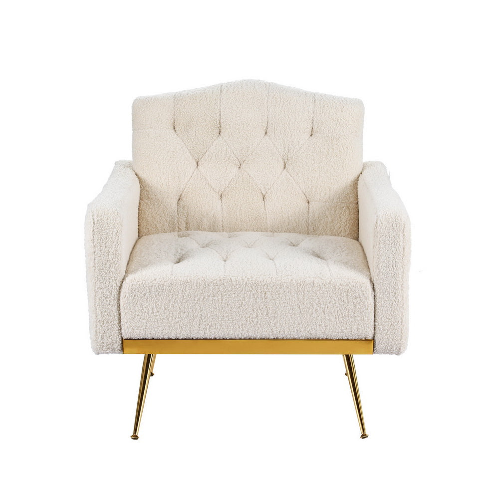 Arm Chairs & Recliners: Artiss Armchair Boucle Beige Nicole