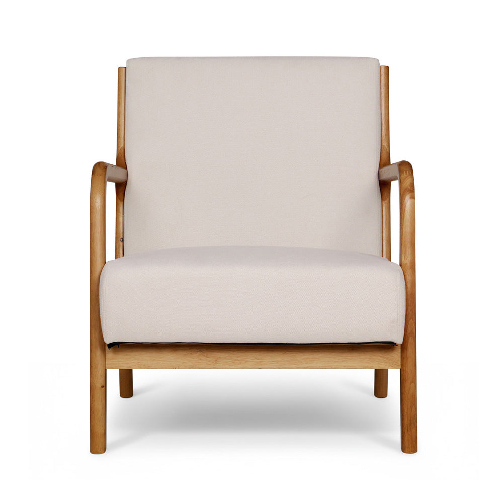 Arm Chairs & Recliners: Artiss 2X Armchair Faux Fabric Beige