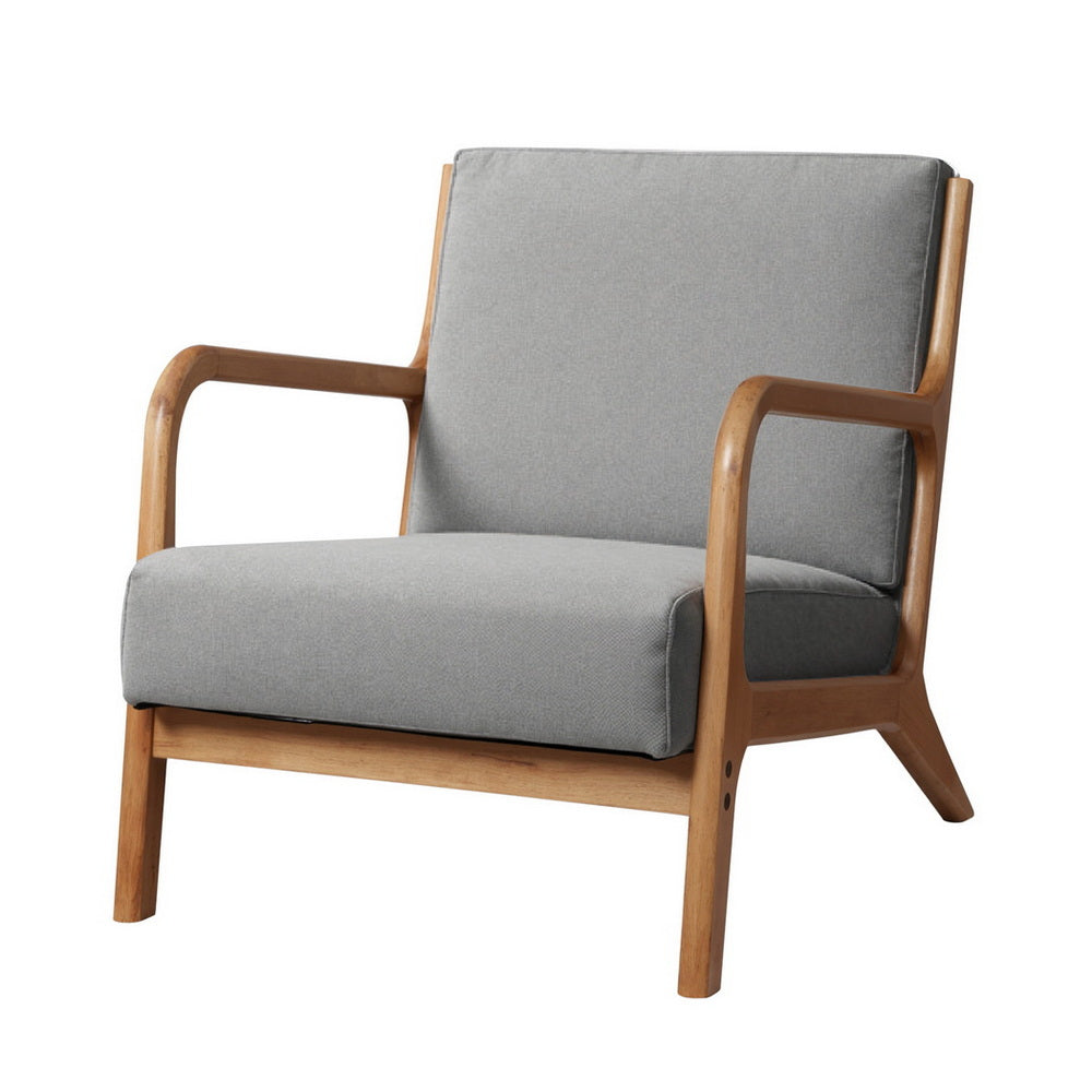 Arm Chairs & Recliners: Artiss Armchair Fabric Light Grey