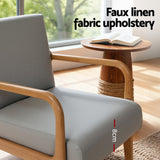 Arm Chairs & Recliners: Artiss Armchair Fabric Light Grey