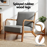 Arm Chairs & Recliners: Artiss Armchair Fabric Light Grey