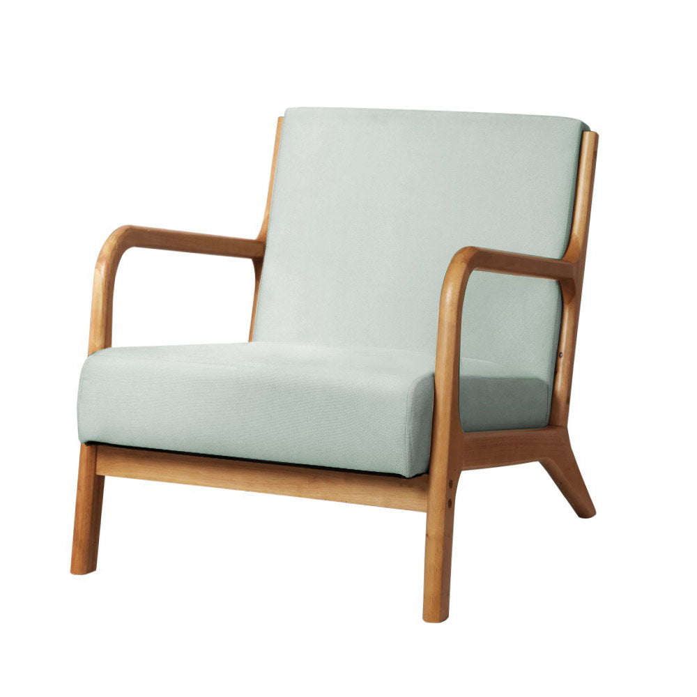Arm Chairs & Recliners: Artiss Armchair Fabric Grey Olive