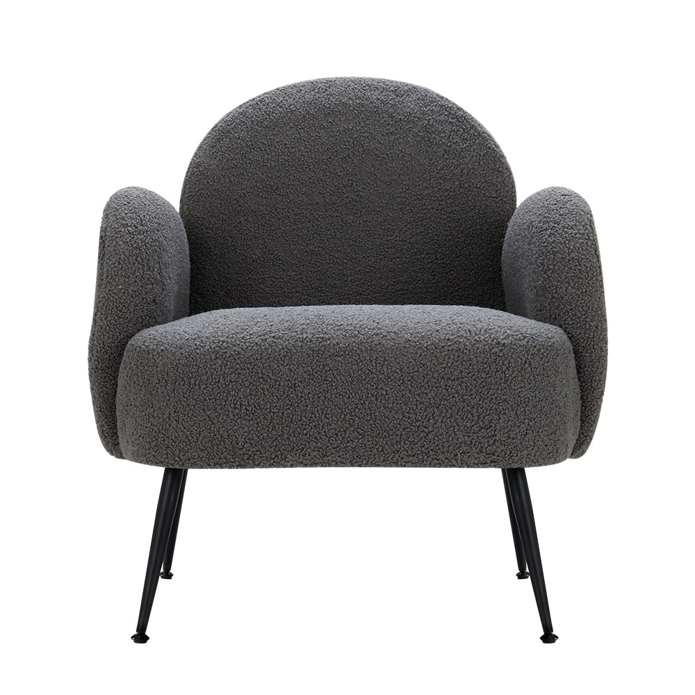 Arm Chairs & Recliners: Artiss Armchair Boucle Charcoal Hanes