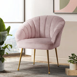 Arm Chairs & Recliners: Artiss Armchair Velvet Pink Eloise