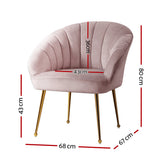 Arm Chairs & Recliners: Artiss Armchair Velvet Pink Eloise