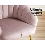 Arm Chairs & Recliners: Artiss Armchair Velvet Pink Eloise