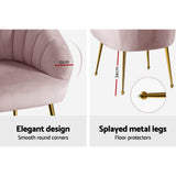 Arm Chairs & Recliners: Artiss Armchair Velvet Pink Eloise