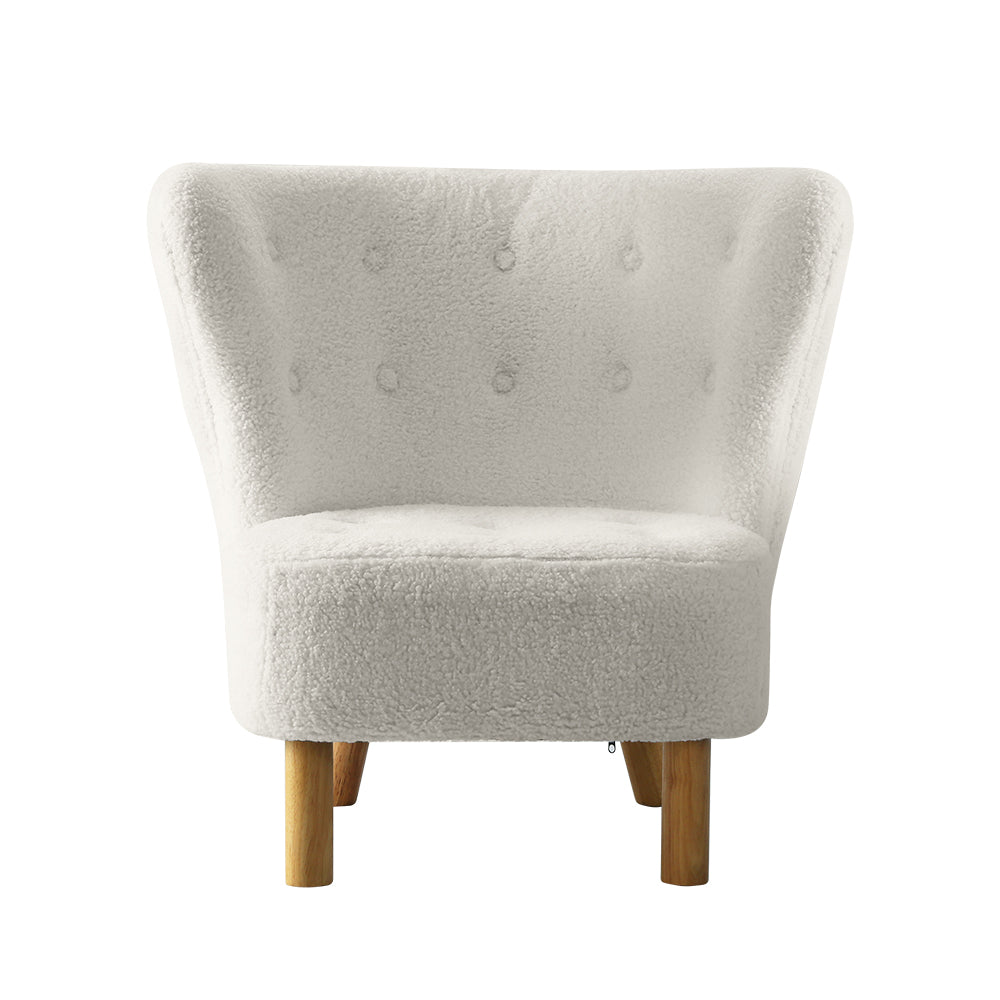 Arm Chairs & Recliners: Artiss Armchair Lounge Accent Chair Armchairs Couch Chairs Sofa Bedroom White