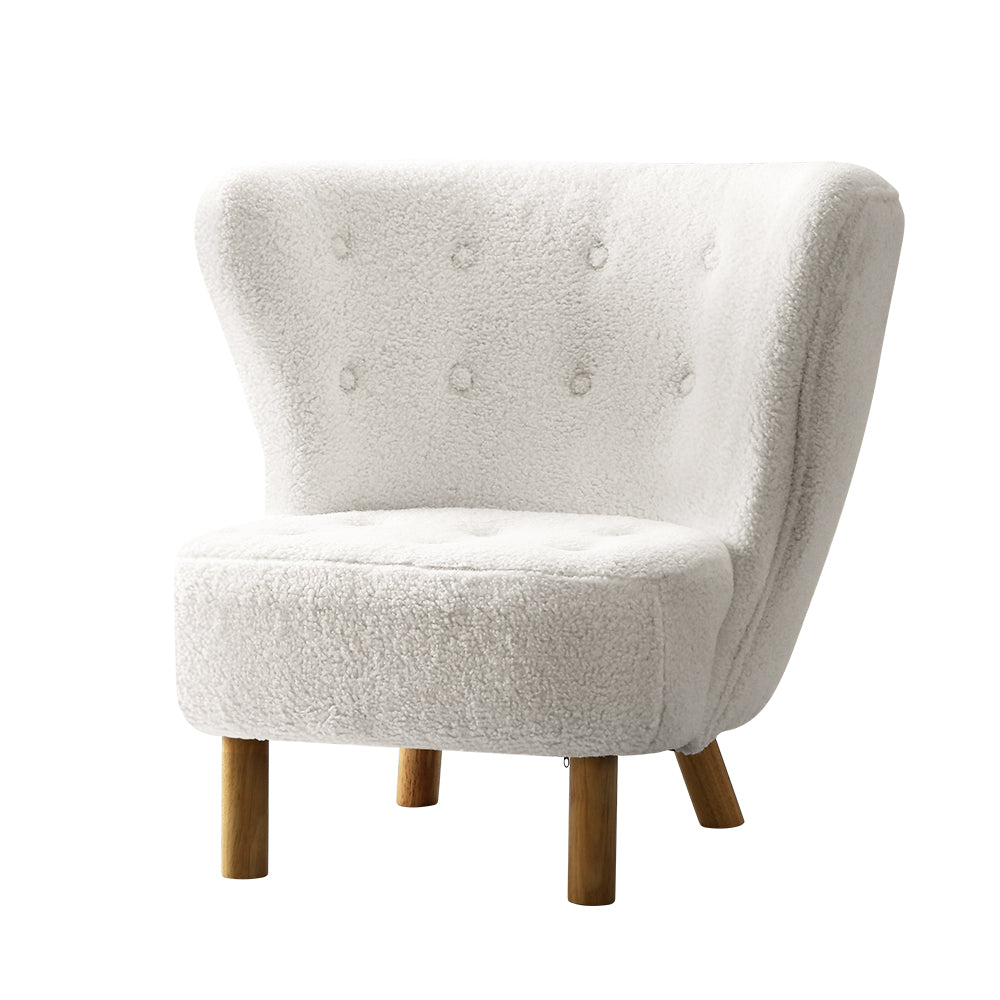 Arm Chairs & Recliners: Artiss Armchair Lounge Accent Chair Armchairs Couch Chairs Sofa Bedroom White