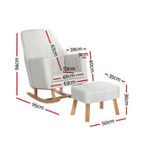 Arm Chairs & Recliners: Artiss Rocking Chair Armchair Linen Fabric Beige Jonah