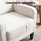 Arm Chairs & Recliners: Artiss Armchair Lounge Accent Chair Linen Fabric Beige