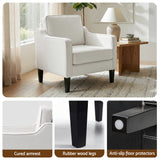 Arm Chairs & Recliners: Artiss Armchair Lounge Accent Chair Linen Fabric Beige