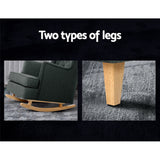 Arm Chairs & Recliners: Artiss Rocking Chair Armchair Linen Fabric Charcoal Gaia