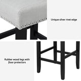 Artiss 2x Bar Stools Kitchen Dining Chairs Counter Fabric Stool Wooden Ada Grey