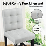 Artiss 4x Bar Stools Kitchen Dining Chairs Counter Fabric Stool Wooden Ada Grey