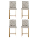 Massage Chairs: Artiss 4x Bar Stools Linen Upholstered Chairs