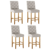 Massage Chairs: Artiss 4x Bar Stools Linen Upholstered Chairs