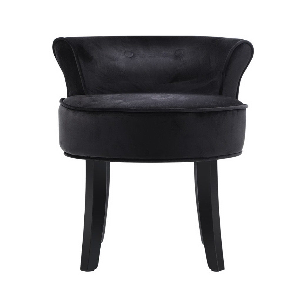 Ottomans & Footstools: Artiss Vanity Stool Velvet Black Abella
