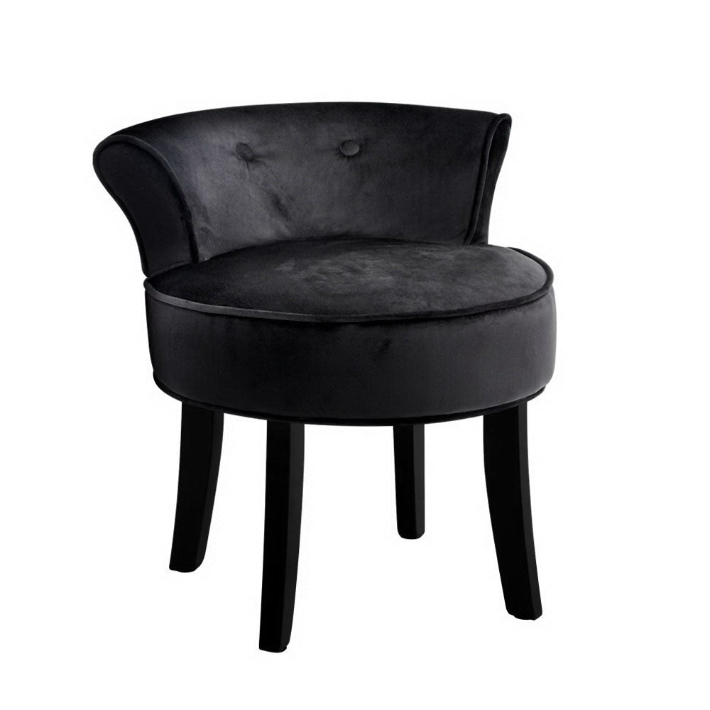 Ottomans & Footstools: Artiss Vanity Stool Velvet Black Abella