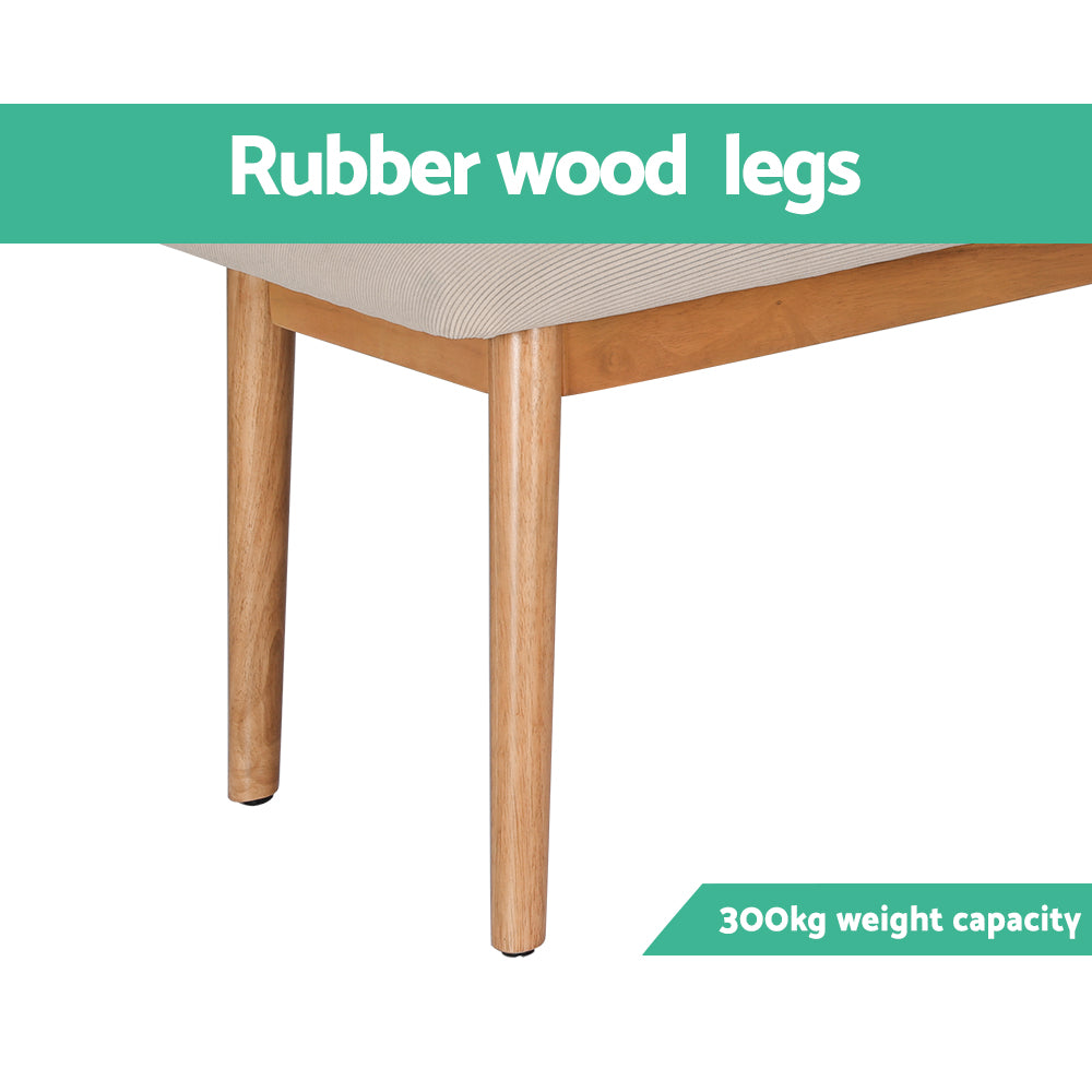 Kitchen & Dining Chairs: Artiss Dining Bench Upholstery Seat Wooden Chair 106cm