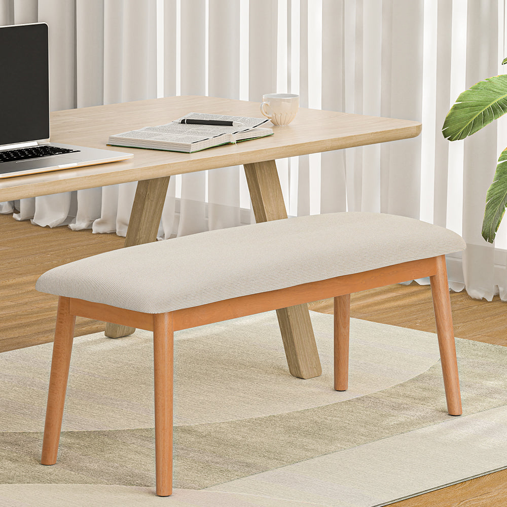 Kitchen & Dining Chairs: Artiss Dining Bench Upholstery Seat Wooden Chair 106cm