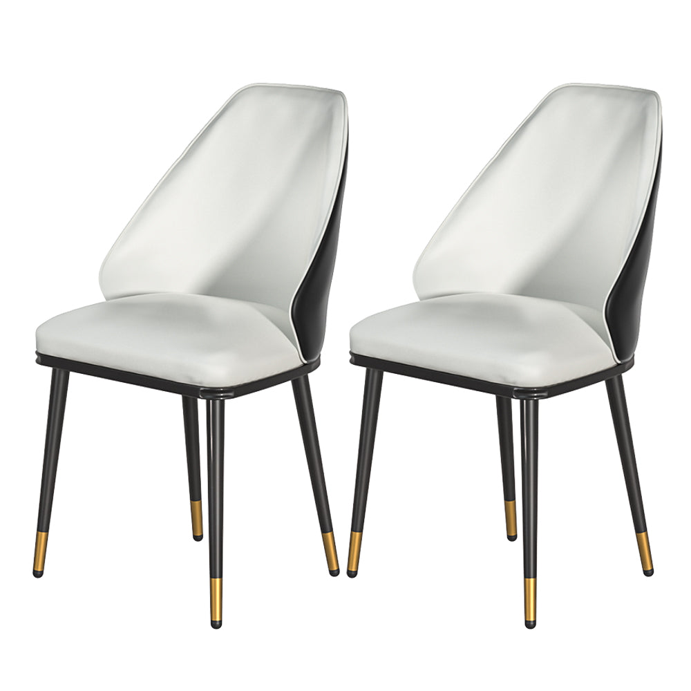 Table & Bar Stools: Artiss Dining Chairs Set of 2 Leather Seat Beige and Black