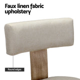 Artiss Dining Chairs Set of 4 Linen Fabric Wooden Beige