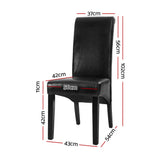 Table & Bar Stools: Artiss Dining Chairs Set of 2 Leather Parsons Chair Black