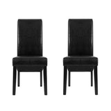 Table & Bar Stools: Artiss Dining Chairs Set of 2 Leather Parsons Chair Black